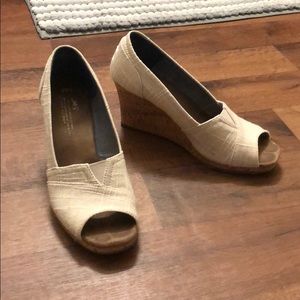 Tom’s Stella Peep Toe Wedges